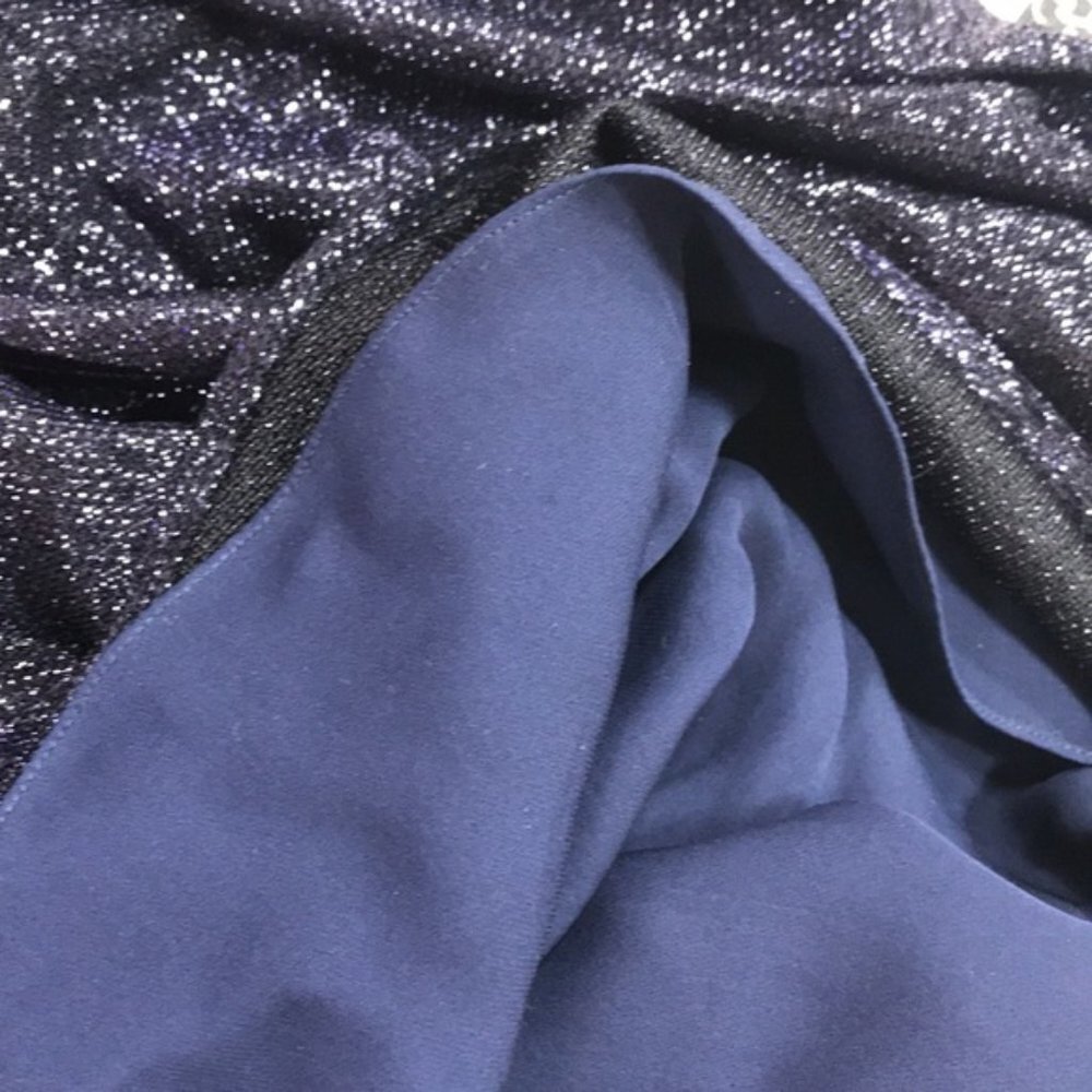Sally LaPointe Navy Metallic Skirt - Picture 8 of 10